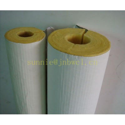 High density fiberglass insulation pipe with aluminum foil